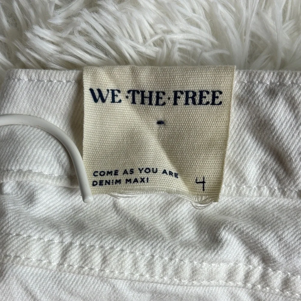 We The Free Come As You Are White Denim Western Boho Maxi Skirt - Picture 7 of 12